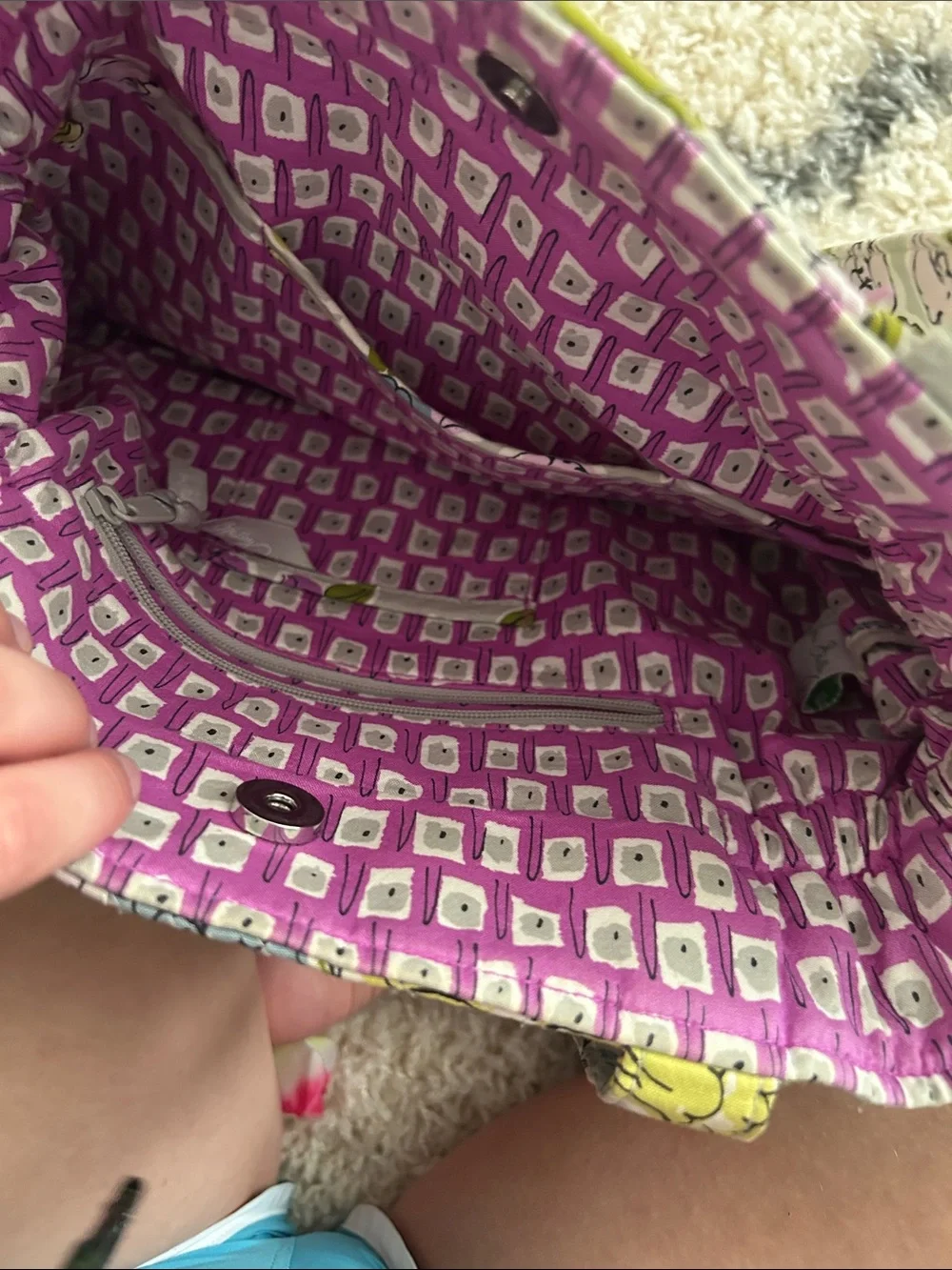Vera Bradley Floral Quilted purse in Purple, Blue & Yellow